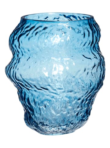 Hübsch Vaas "Aurora" blauw - (H)18 x Ø 17 cm