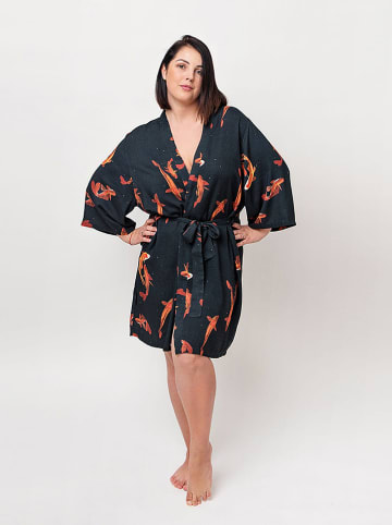 Lullalove Kimono "Koi carp" in Schwarz