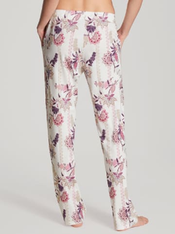 Calida Spodnie piżamowe w kolorze biało-jasnoróżowym