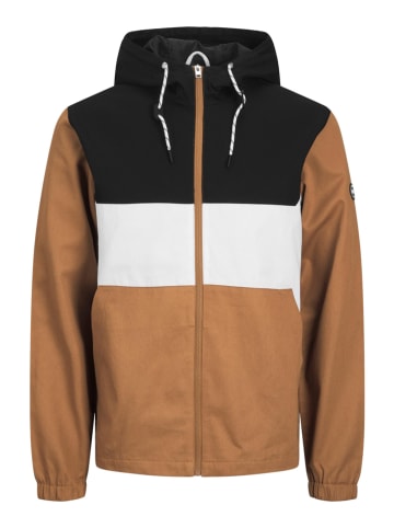 Jack & Jones Übergangsjacke "Luke" in Hellbraun/ Schwarz/ Weiß
