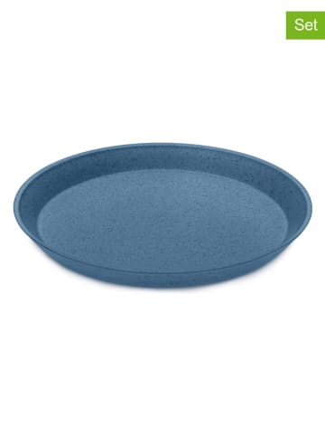 koziol 4er-Set: Teller "Connect Plate" in Blau - Ø 20,5 cm