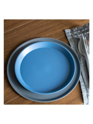 koziol 4er-Set: Teller "Connect Plate" in Blau - Ø 20,5 cm