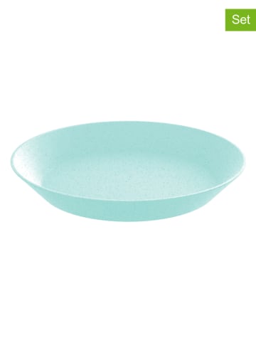 koziol 4er-Set: Teller "Connect Plate" in Türkis - Ø 24cm