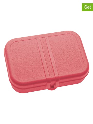 koziol 2er-Set: Lunchbox "Pascal L" in Rot - (L)9,7 x (B)9,2 x (H)12 cm