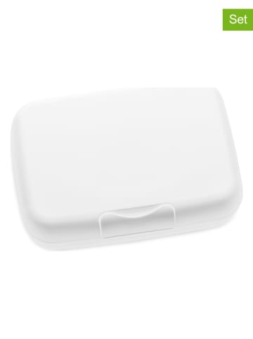 koziol 2-delige set: lunchboxen "Candy L" wit - (L)18 x (B)12 x (H)7 cm