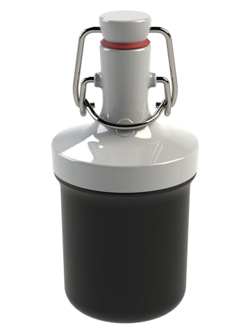 koziol Flasche "Plopp to go mini" in Weiß/ Schwarz - 200 ml