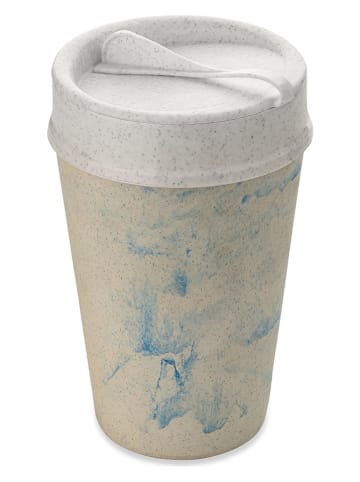 koziol Kubek termiczny "Iso to go" w kolorze beżowo-niebieskim ze wzorem - 400 ml