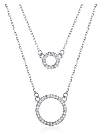 MAISON D'ARGENT Silber-Halskette mit Edelsteinen - (L)42 cm