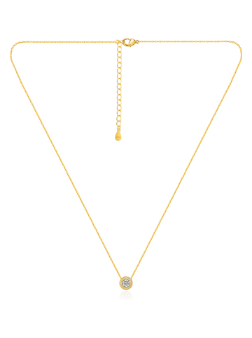 MAISON D'ARGENT Vergold. Halskette mit Edelstein - (L)45 cm