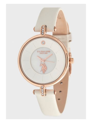 U.S. Polo Assn. Quarzuhr in Creme/ Roségold