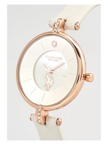 U.S. Polo Assn. Quarzuhr in Creme/ Roségold