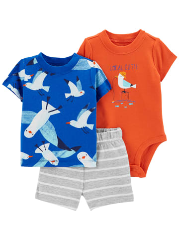 carter's 3-delige outfit blauw/oranje