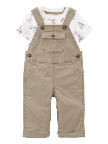 carter's 2-delige outfit beige/wit