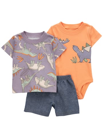 carter's 3tlg. Outfit in Anthrazit/ Orange