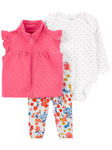 carter's 3-delige outfit wit/roze/meerkleurig