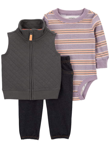 carter's 3tlg. Outfit in Anthrazit/ Grau/ Bunt