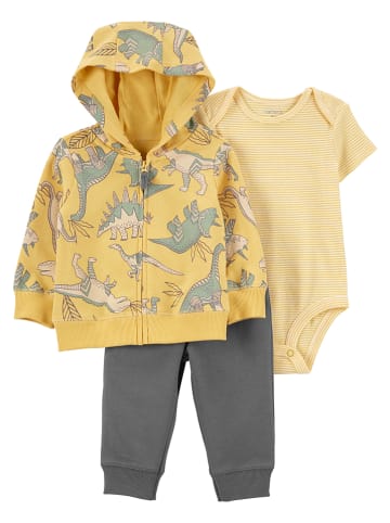 Carter's 3-delige outfit geel/antraciet