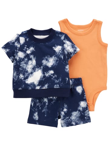 Carter's 3-delige outfit donkerblauw/wit/oranje