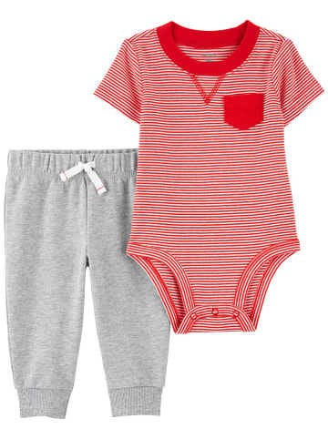 carter's 2-delige outfit rood/grijs