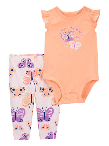 carter's 2-delige outfit oranje/lichtroze/paars