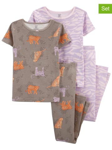 carter's 2-delige set: pyjama's taupe/paars