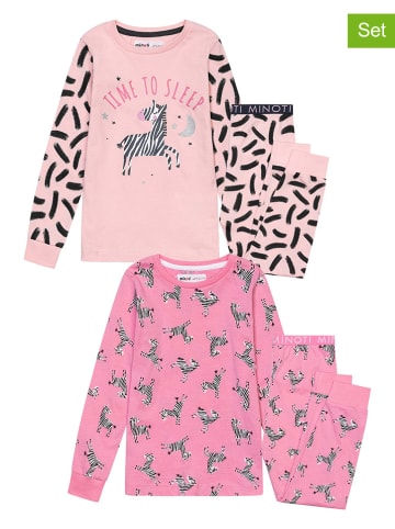 Minoti 2-delige set: pyjama's roze/meerkleurig