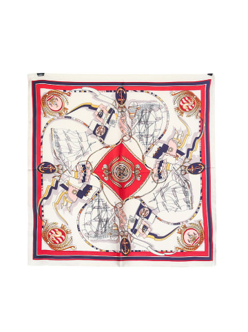 GERARD PASQUIER Sjaal crème/rood/donkerblauw - (L)70 x (B)70 cm