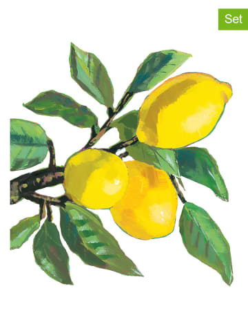 ppd 2er-Set: Servietten "Lemon Musee" in Grün/ Gelb - 2x 20 Stück