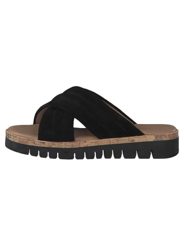 s.Oliver Leren slippers zwart
