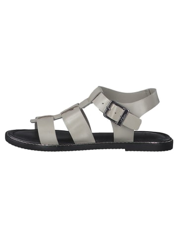 S. Oliver Leren sandalen grijs/zwart