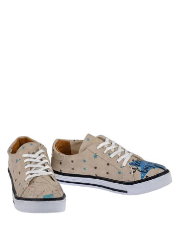 Streetfly Sneakersy w kolorze beżowym ze wzorem