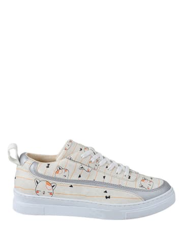 Streetfly Sneakersy w kolorze kremowym ze wzorem