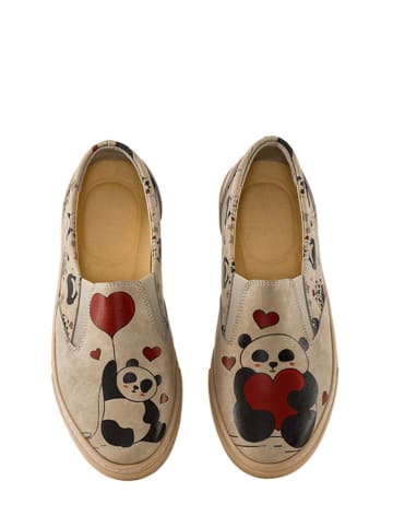 Streetfly Slippersy w kolorze beżowym ze wzorem