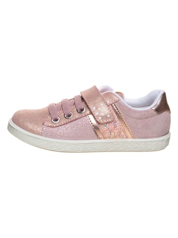 lamino Leren sneakers lichtroze
