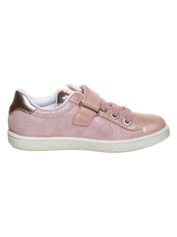 lamino Leren sneakers lichtroze