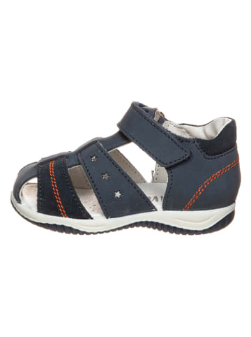 lamino Leren enkelsandalen donkerblauw