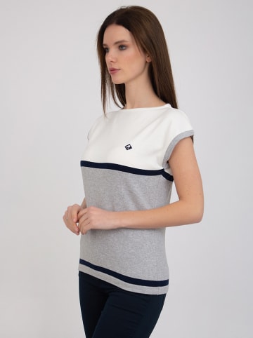 SIR RAYMOND TAILOR Shirt "Vianden" in Grau/ Weiß