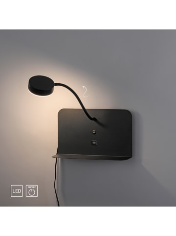 JUST LIGHT. Lampa ścienna LED "Board" w kolorze czarnym - 55 x 50 cm