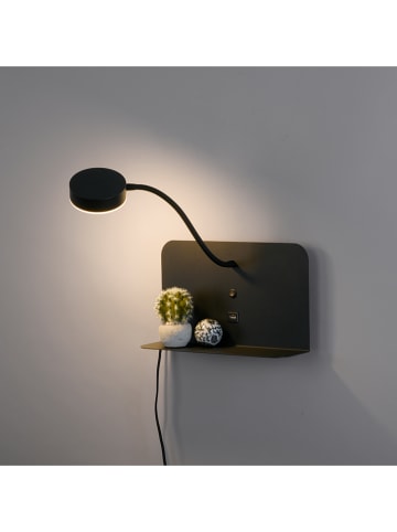 JUST LIGHT. Ledwandlamp "Board" zwart - (B)55 x (H)50 cm