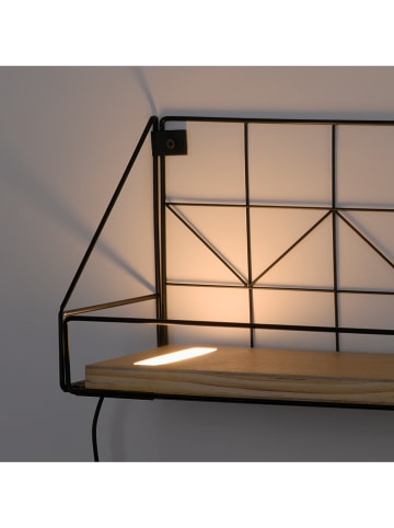 Just Light LED-Wandleuchte "Board" in Schwarz/ Hellbraun - (B)45 x (H)20 x (T)15 cm