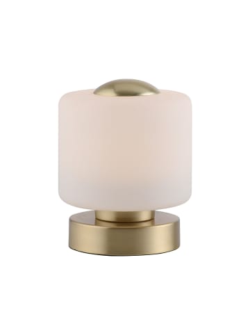 LeuchtenDirekt Lampa stołowa LED "Bota" w kolorze złoto-kremowym - 12 x 15 x 12 cm