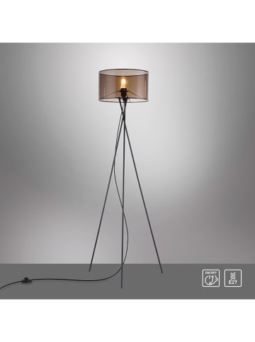 JUST LIGHT. Lampa stojąca "Tremella" w kolorze czarno-jasnobrązowym - wys. 139 x Ø 45 cm