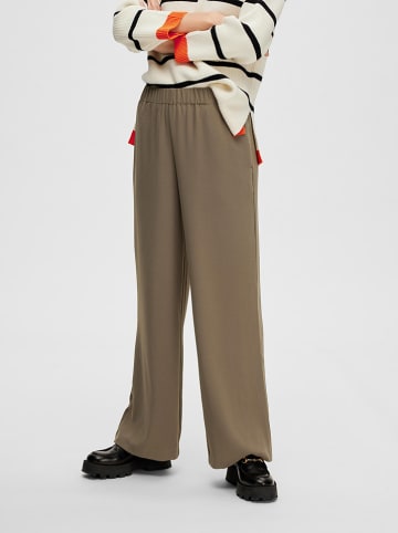 SELECTED FEMME Hose "Tinni - Relaxed" in Khaki