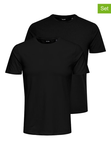 ONLY & SONS 2-delige set: shirts "Basic" zwart
