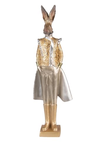 Clayre & Eef Decoratief figuur "Konijn" goudkleurig - (B)14 x (H)44 x (D)10 cm