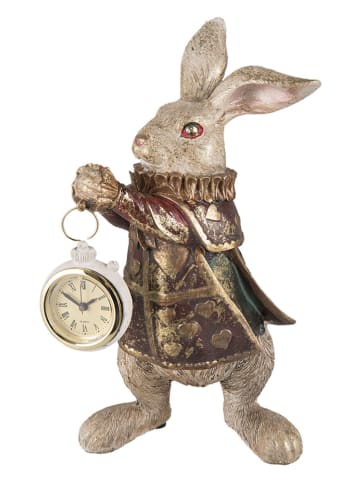 Clayre & Eef Decoratief figuur "Konijn" goudkleurig - (B)14 x (H)25 x (D)13 cm