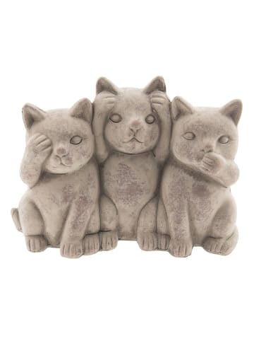 Clayre & Eef Decoratief figuur "Katten" grijs - (B)22 x (H)16 x (D)10 cm