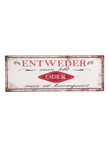 Clayre & Eef Bordje zwart/rood - (B)36 x (H)13 x (D)1 cm