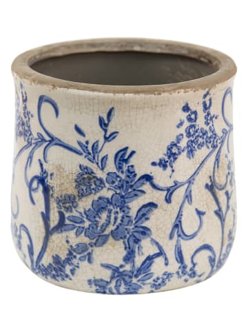Clayre & Eef Doniczka w kolorze beżowo-niebieskim - wys. 11 x Ø 12 cm