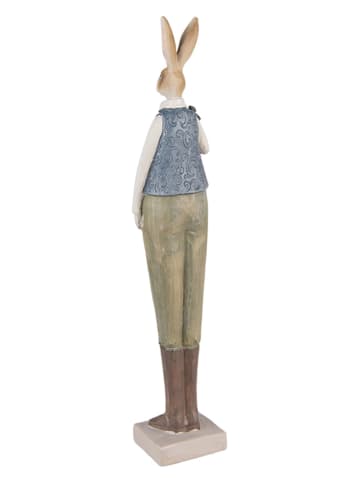 Clayre & Eef Decoratief figuur "Konijn" kaki/lichtblauw - (B)6 x (H)36 x (D)5 cm